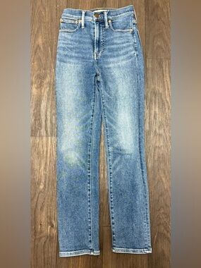 Madewell Perfect Vintage Straight Jeans Size 23 High Rise Medium Wash Stretch